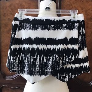 Aqua Black & White Skort